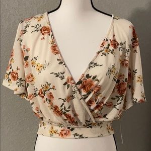 Orange kiss flower top